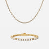 Tennis Supreme Zirkon Armbånd + Halskæde 18K Guldbelagt 3mm