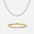 Tennis Supreme Zirkon Armbånd + Halskæde 18K Guldbelagt 3mm