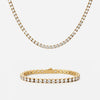 Tennis Supreme Zirkon Armbånd + Halskæde 18K Guldbelagt 4mm