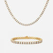 Tennis Supreme Zirkon Armbånd + Halskæde 18K Guldbelagt 4mm