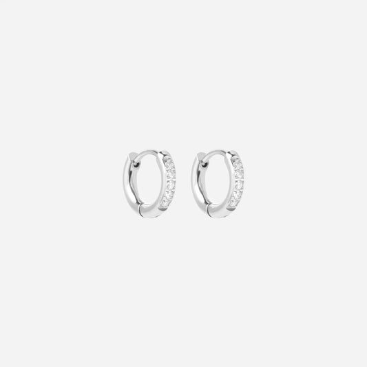 Zirkon Hoops Øreringe Sølvfarvet 10mm