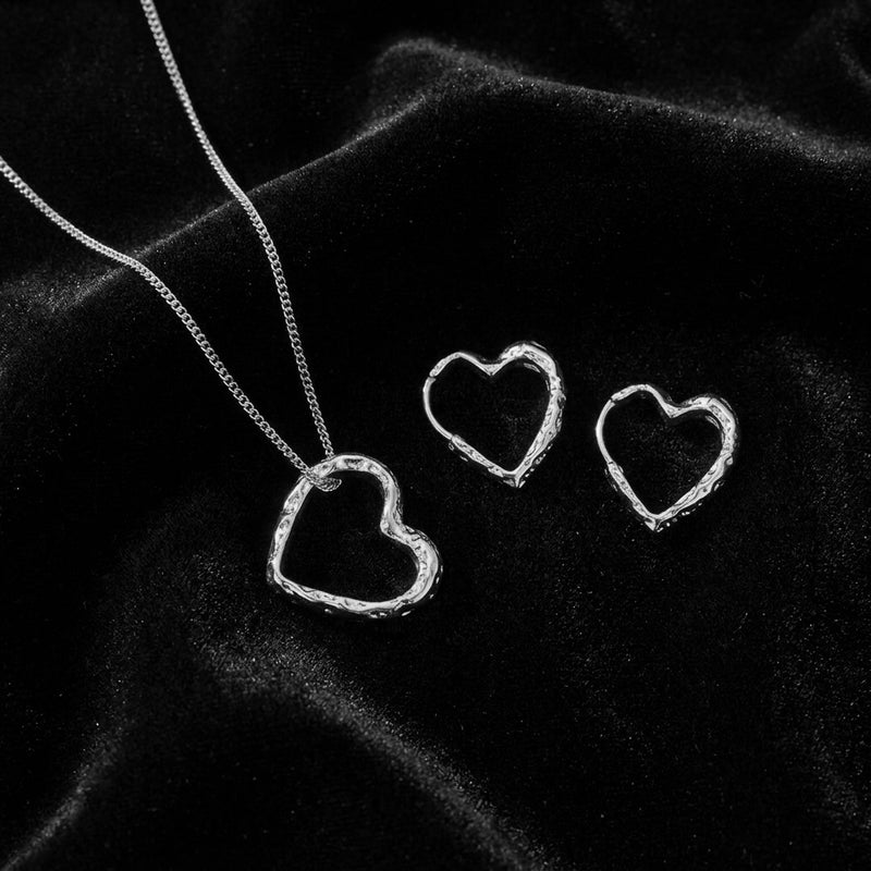 Lava Heart Hoops & Halskæde