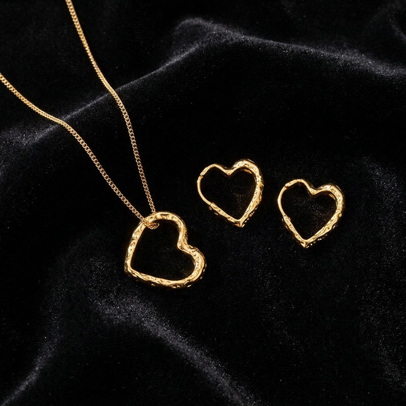 Lava Heart Hoops & Halskæde