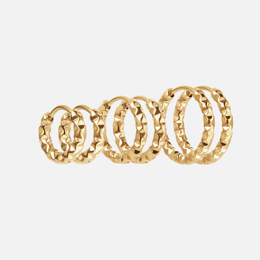 Astra Hoops Øreringe 18K Guldbelagt 12/15/18mm