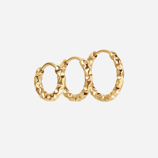 Astra Hoops Øreringe 18K Guldbelagt 12/15/18mm