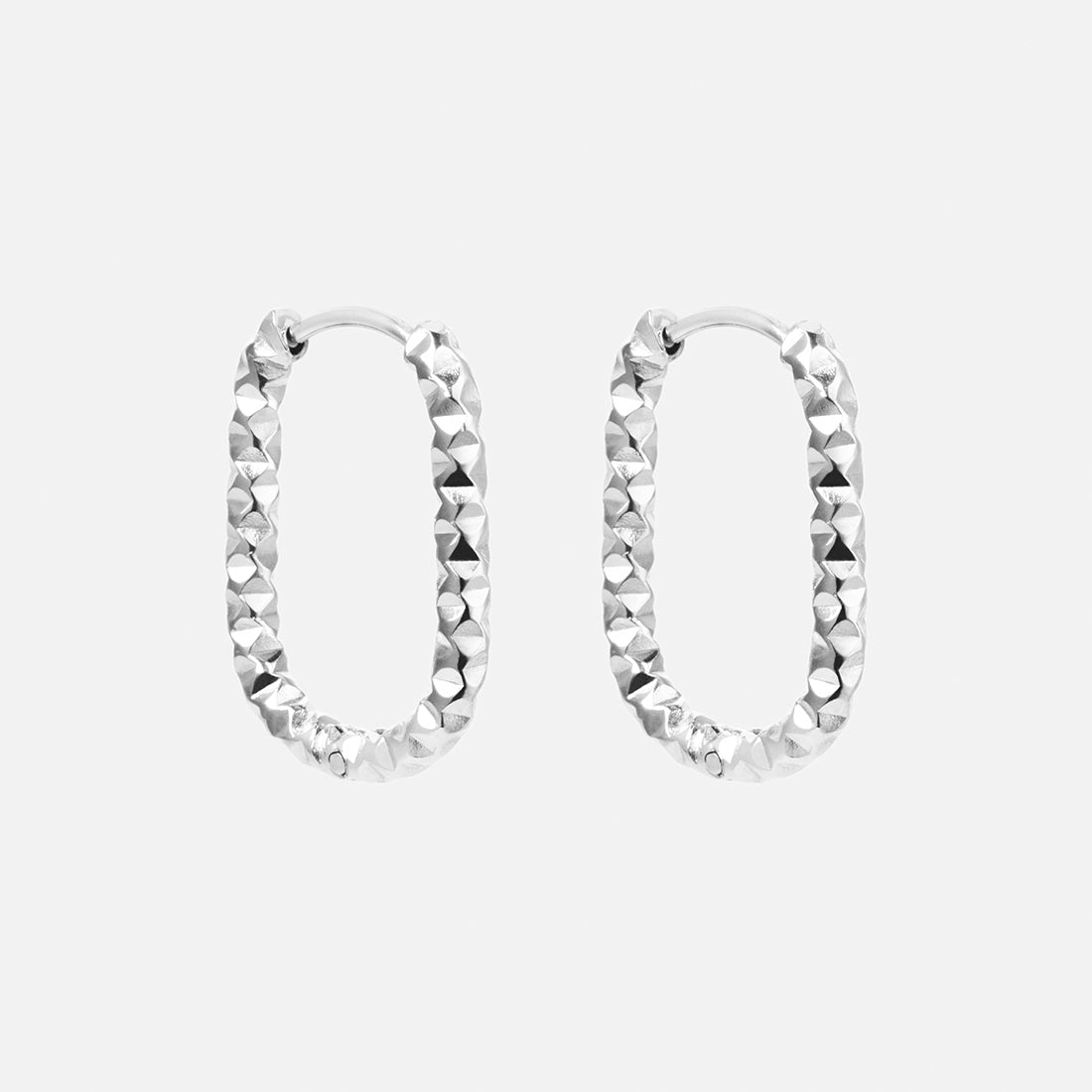 Astra Ovale Hoops Øreringe Sølvfarvet