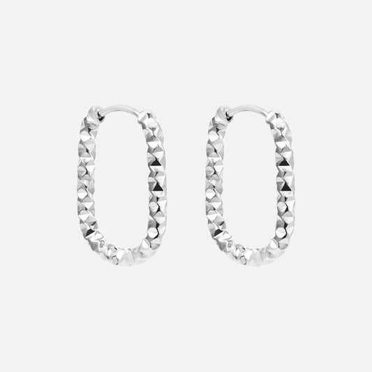 Astra Ovale Hoops Øreringe Sølvfarvet