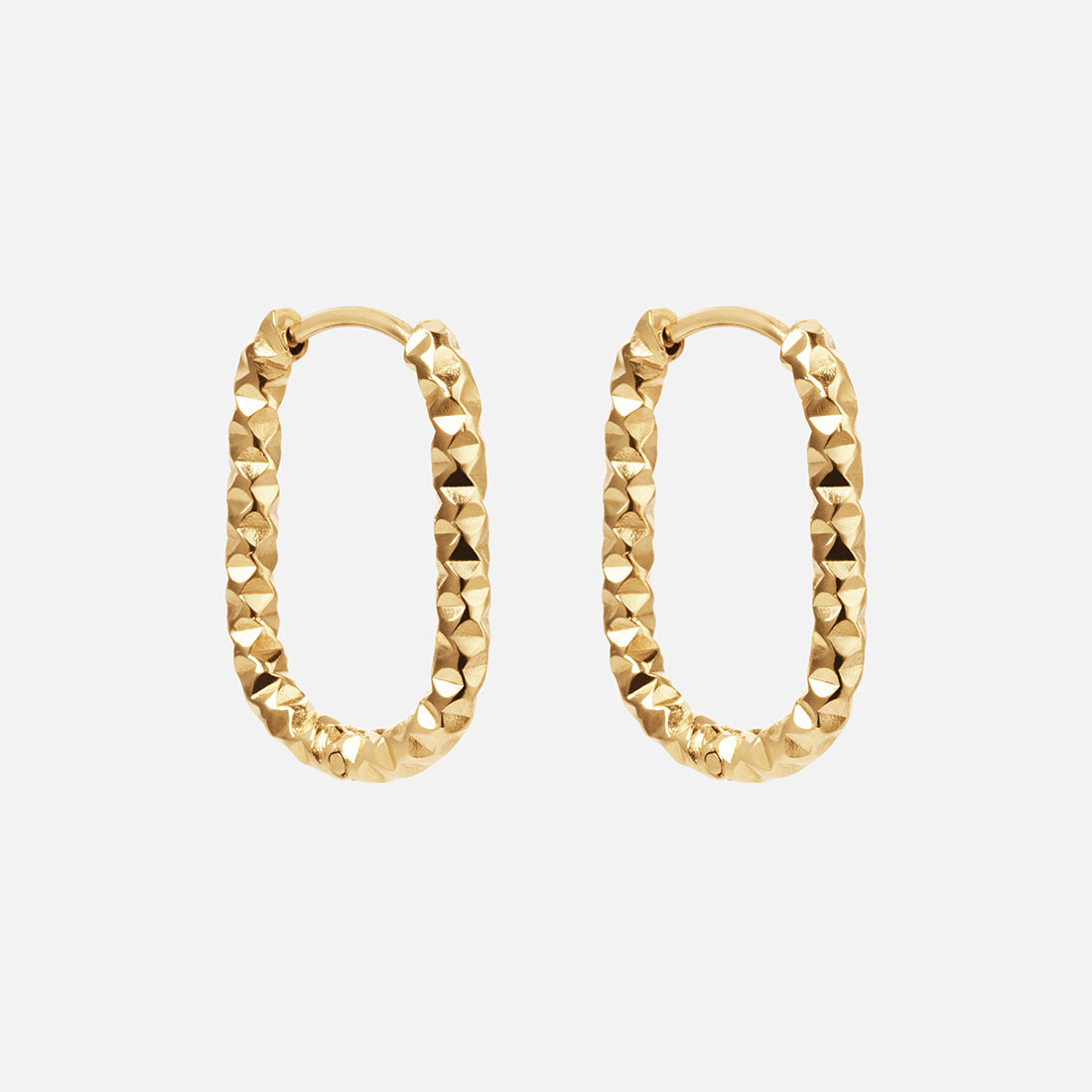 Astra Ovale Hoops Øreringe 18K Guldbelagt