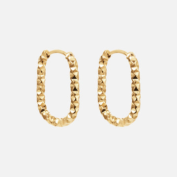 Astra Ovale Hoops Øreringe 18K Guldbelagt