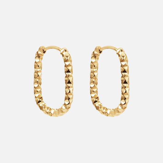 Astra Ovale Hoops Øreringe 18K Guldbelagt