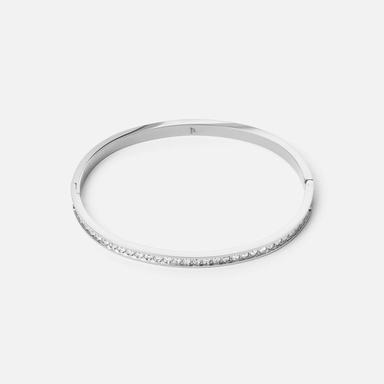 Zircon Bangle Sølvfarvet 4mm