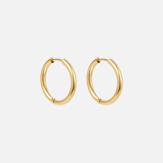 Basic Hoops Øreringe 18K Guldbelagt 21mm