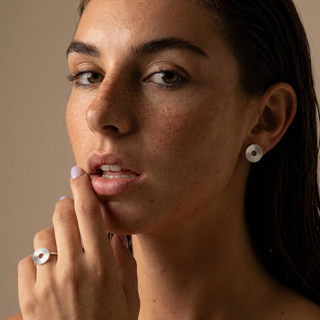Sunset Circle Ring Sølvfarvet