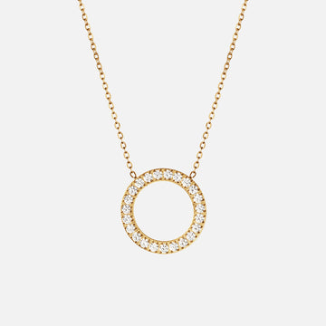 Circle Zirkon Halskæde 18K Guldbelagt 20mm
