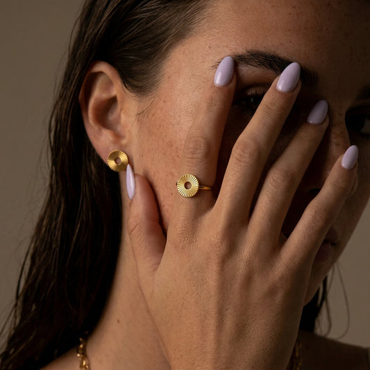 Sunset Cirlce Ring 18K Guldbelagt