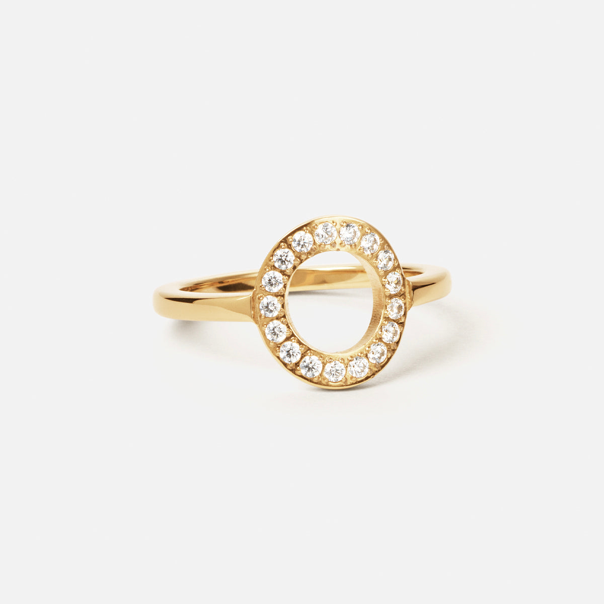 Circle Zirkon Ring 18K Guldbelagt 12mm