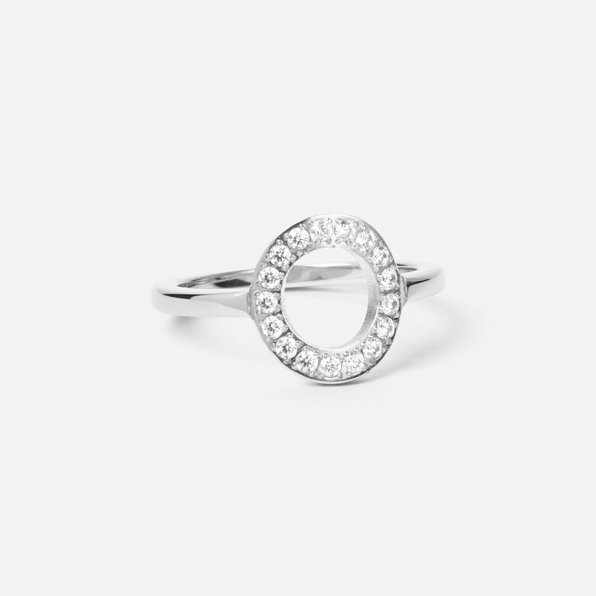 Circle Zirkon Ring Sølvfarvet 12mm