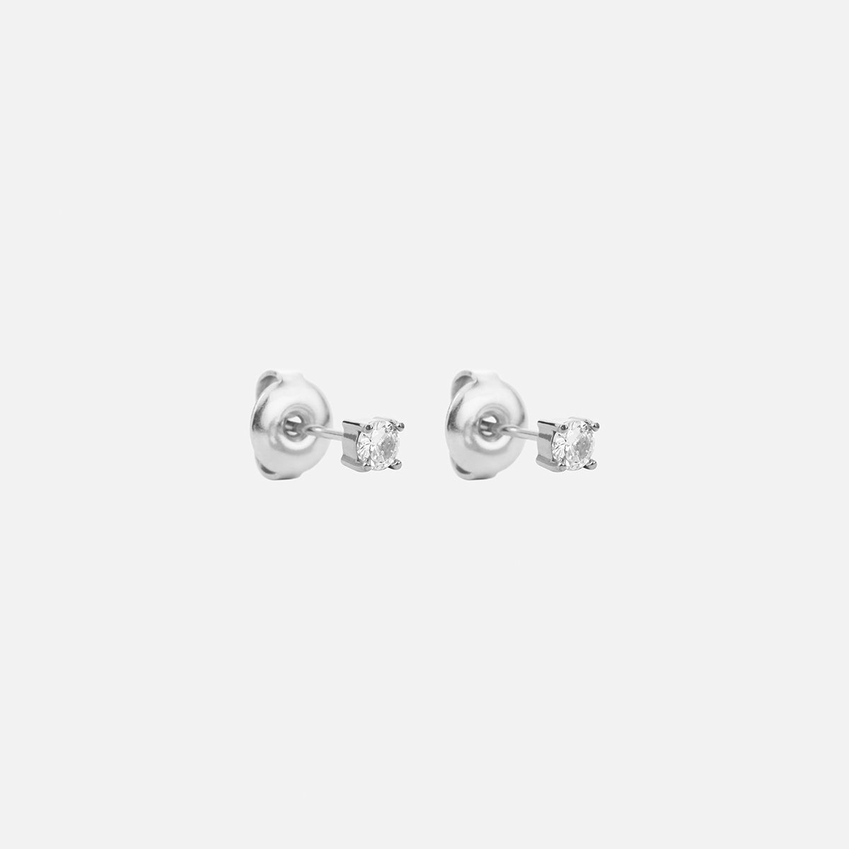 Classic Zirkon Studs Øreringe Sølvfarvet 3mm