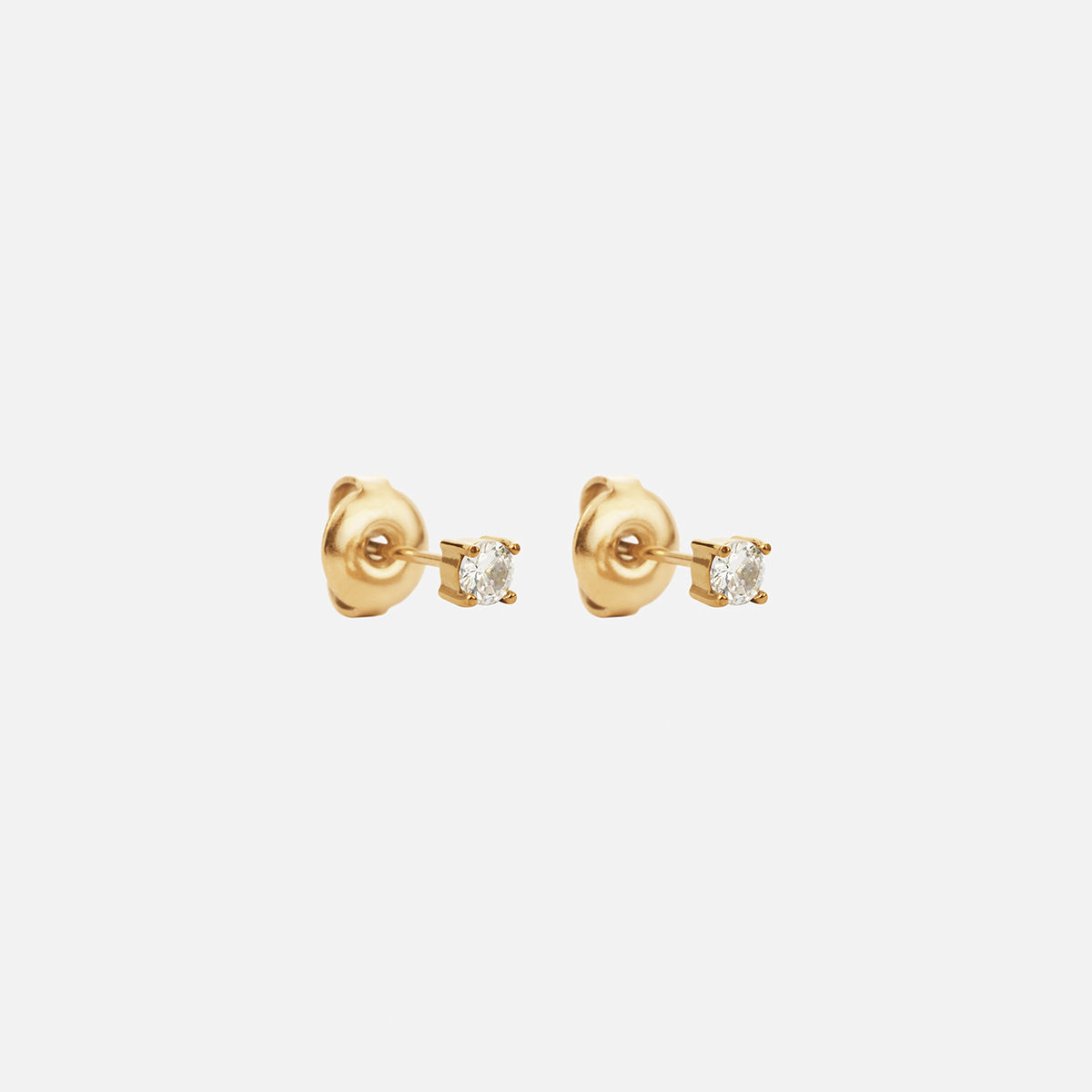 Classic Zirkon Studs Øreringe 18K Guldbelagt 3mm