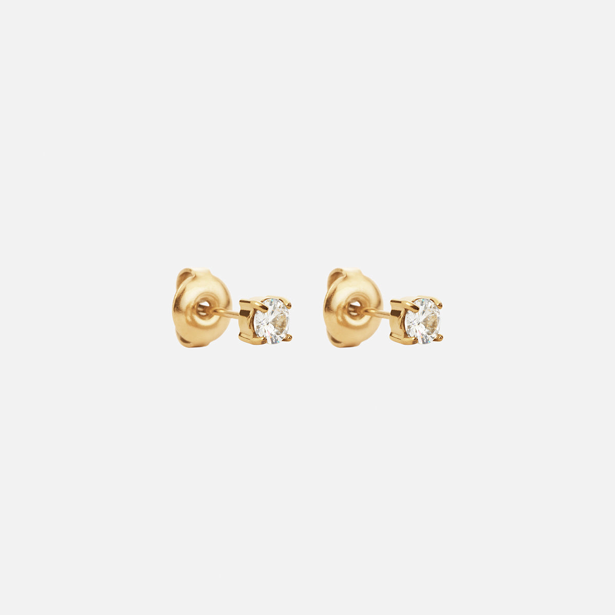 Classic Zirkon Studs Øreringe 18K Guldbelagt 4mm