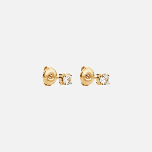Classic Zirkon Studs Øreringe 18K Guldbelagt 4mm