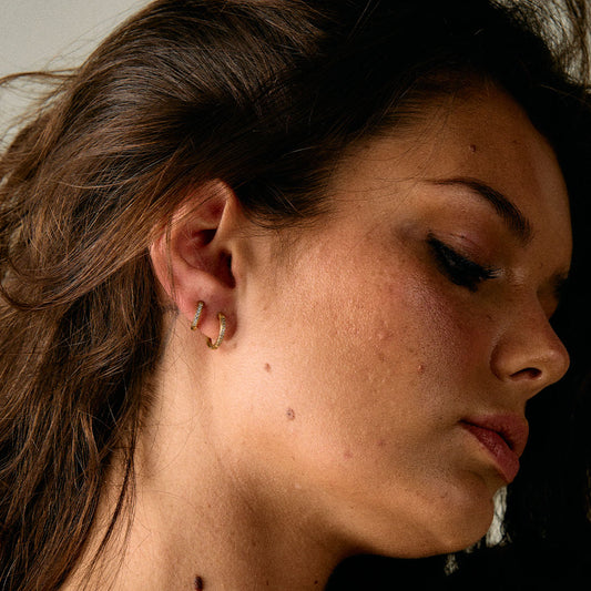 Zircon Øreringe 18K Guldbelagt 12mm