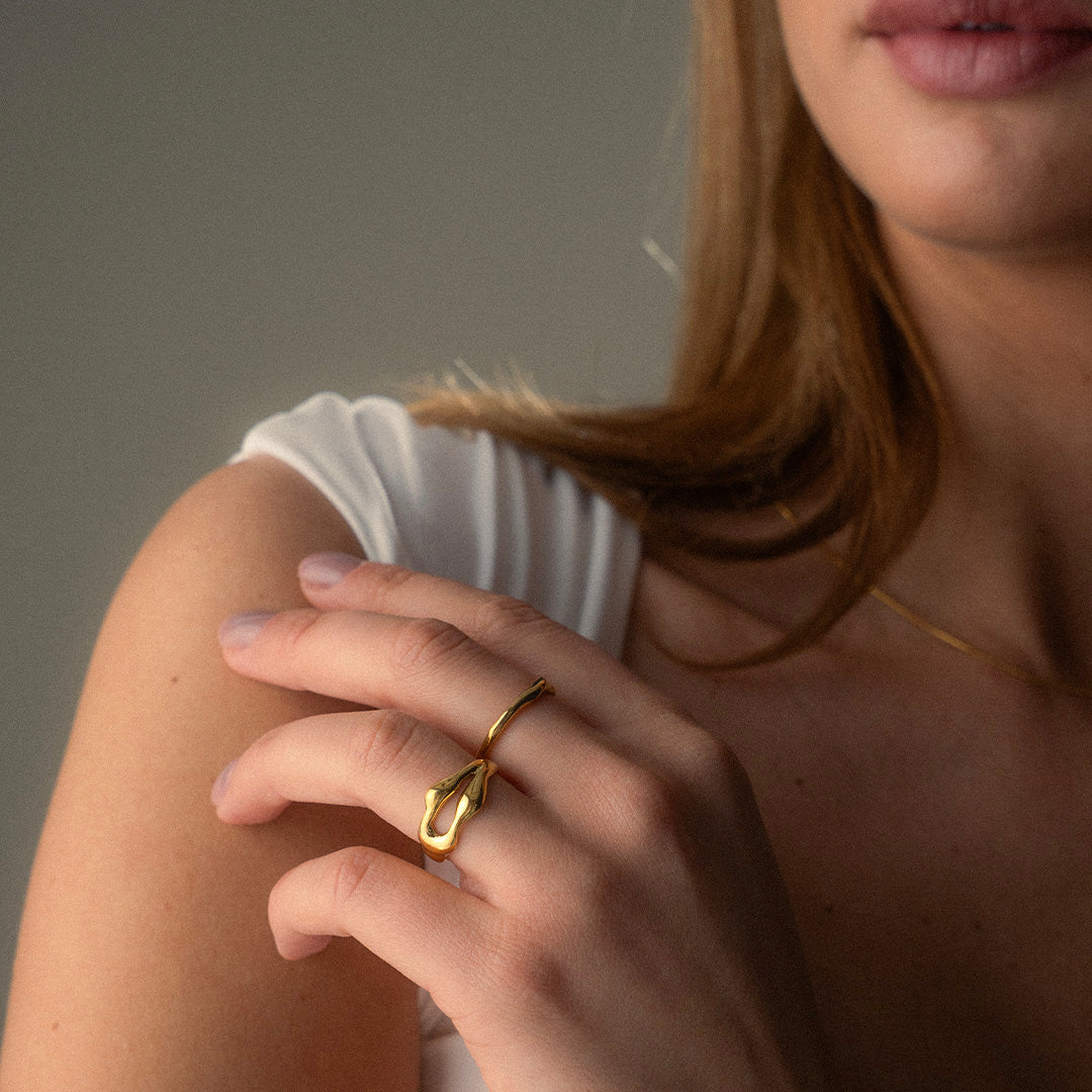 Rift Justerbar Ring 18K Guldbelagt