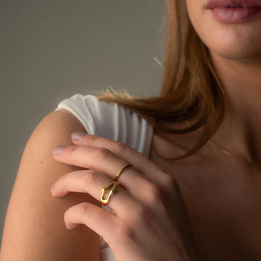 Rift Justerbar Ring 18K Guldbelagt