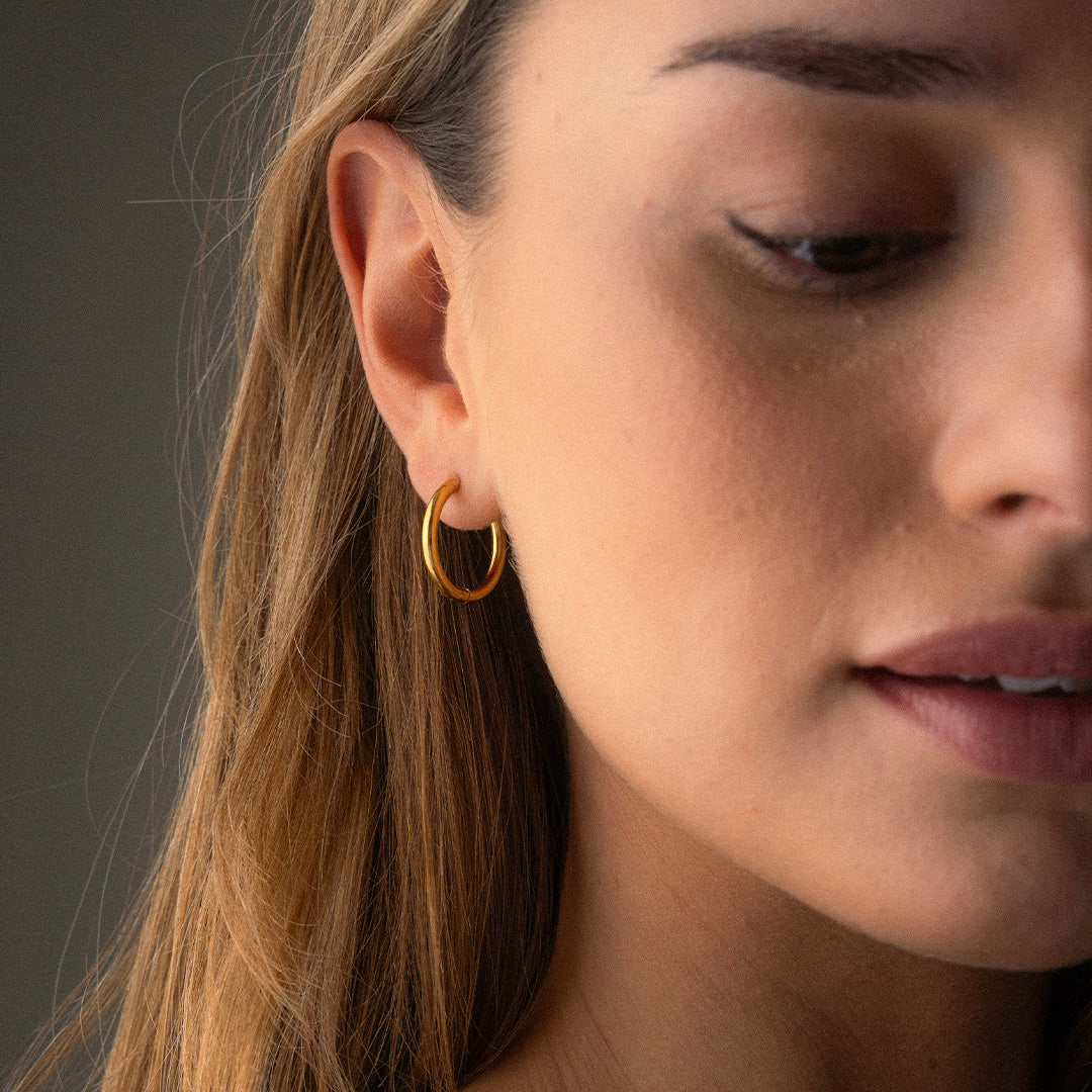 Basic Hoops Øreringe 18K Guldbelagt 21mm