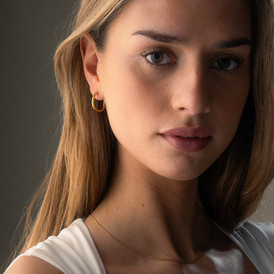 Basic Hoops Øreringe 18K Guldbelagt 21mm