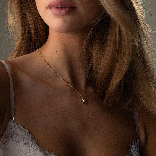 Melted Perlehalskæde 18K Guldbelagt