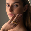 Hammered Flower Ring 18K Guldbelagt