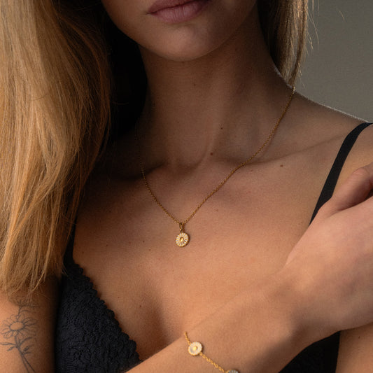Marguerit Halskæde 18K Guldbelagt 12mm