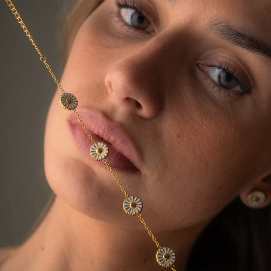 Marguerit Armbånd 18K Guldbelagt 10mm - 5