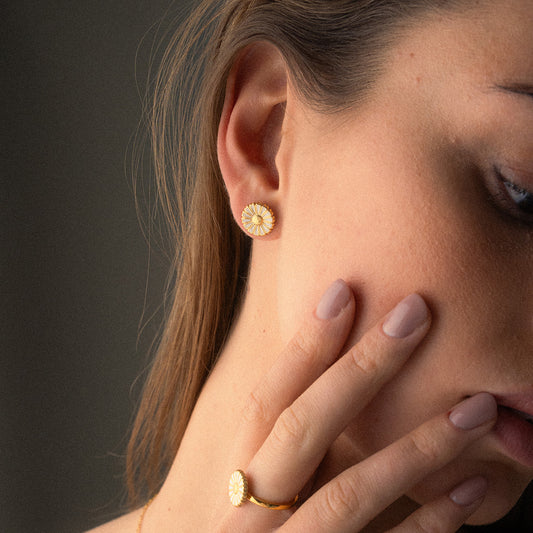 Marguerit Øreringe 18K Guldbelagt 12mm - 4
