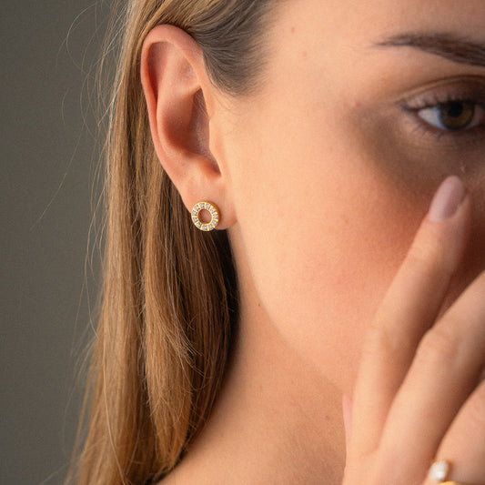 Circle Zirkon Øreringe 18K Guldbelagt 10mm