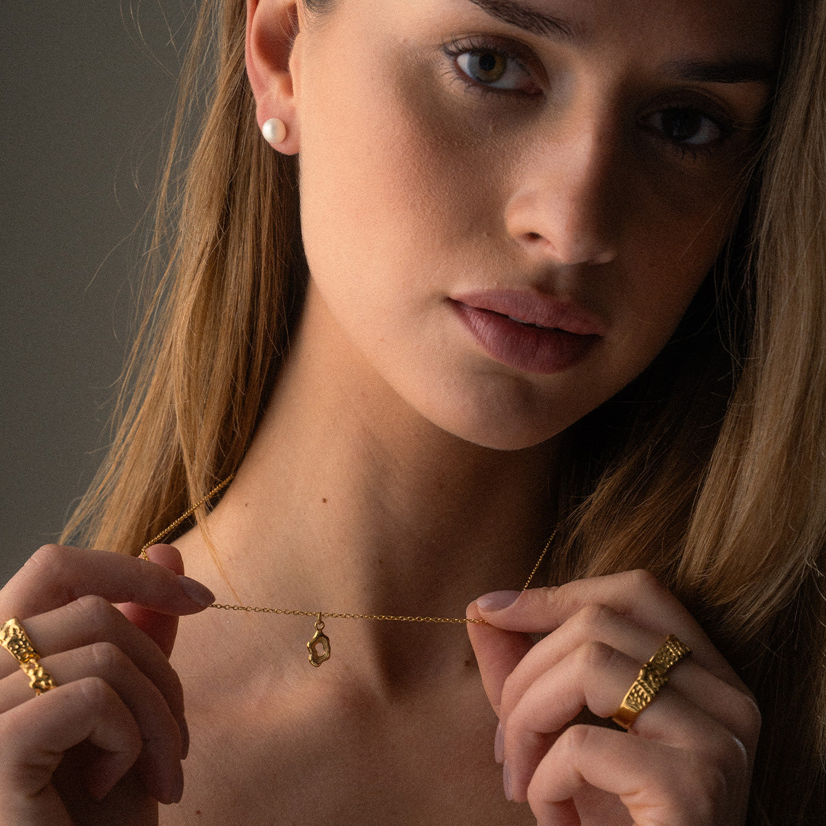 Lava Frame Halskæde 18K Guldbelagt