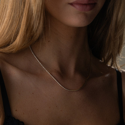 Tennis Zirkon Halskæde 18K Guldbelagt