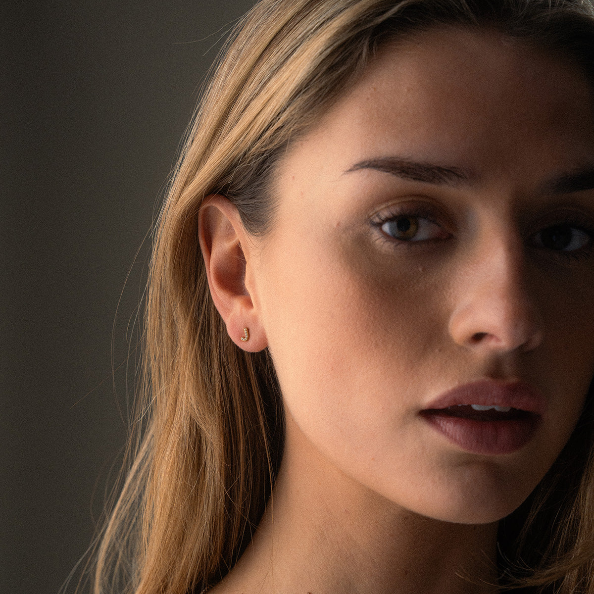 Bogstav Zirkon Øreringe 18K Guldbelagt