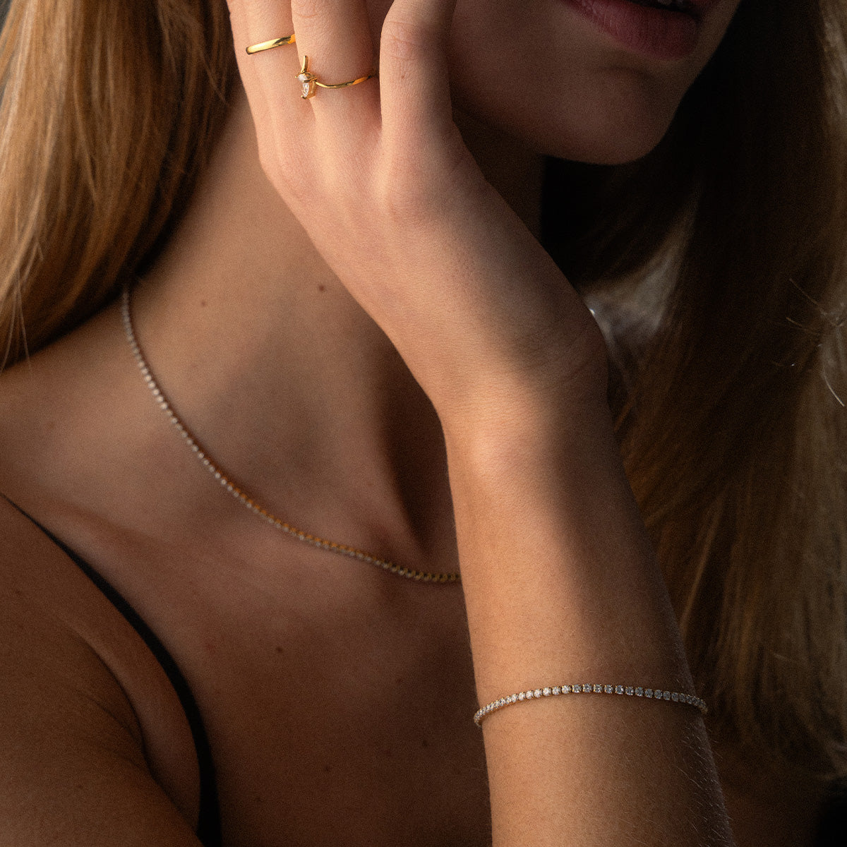 Tennisarmbånd Zirkon 18K Guldbelagt