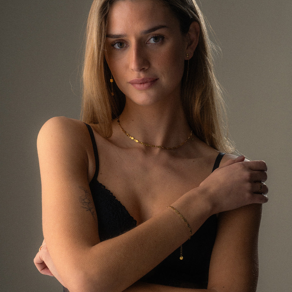 Sunset Halskæde + Armbånd + Ring 18K Guldbelagt