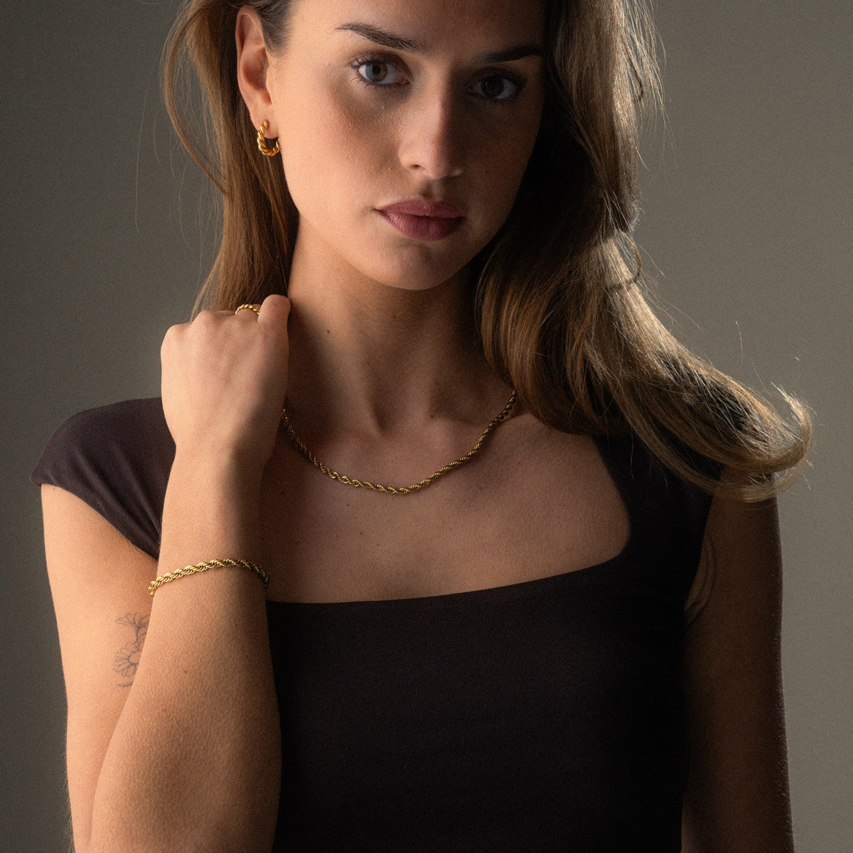 Twisted Rope Armbånd 18K Guldbelagt 5mm