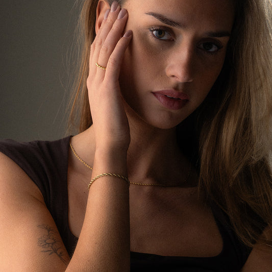 Twisted Rope Armbånd 18K Guldbelagt 3mm