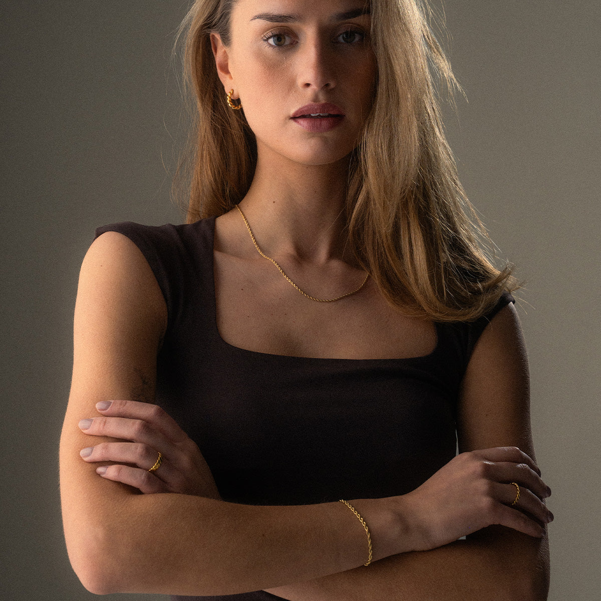 Twisted Rope Halskæde 18K Guldbelagt 2mm