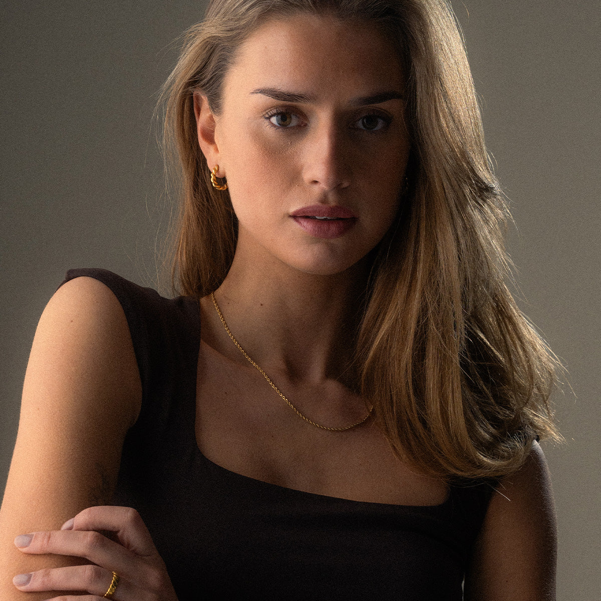 Twisted Rope Øreringe 18K Guldbelagt