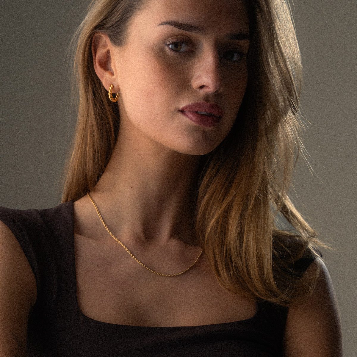 Twisted Rope Halskæde 18K Guldbelagt 2mm