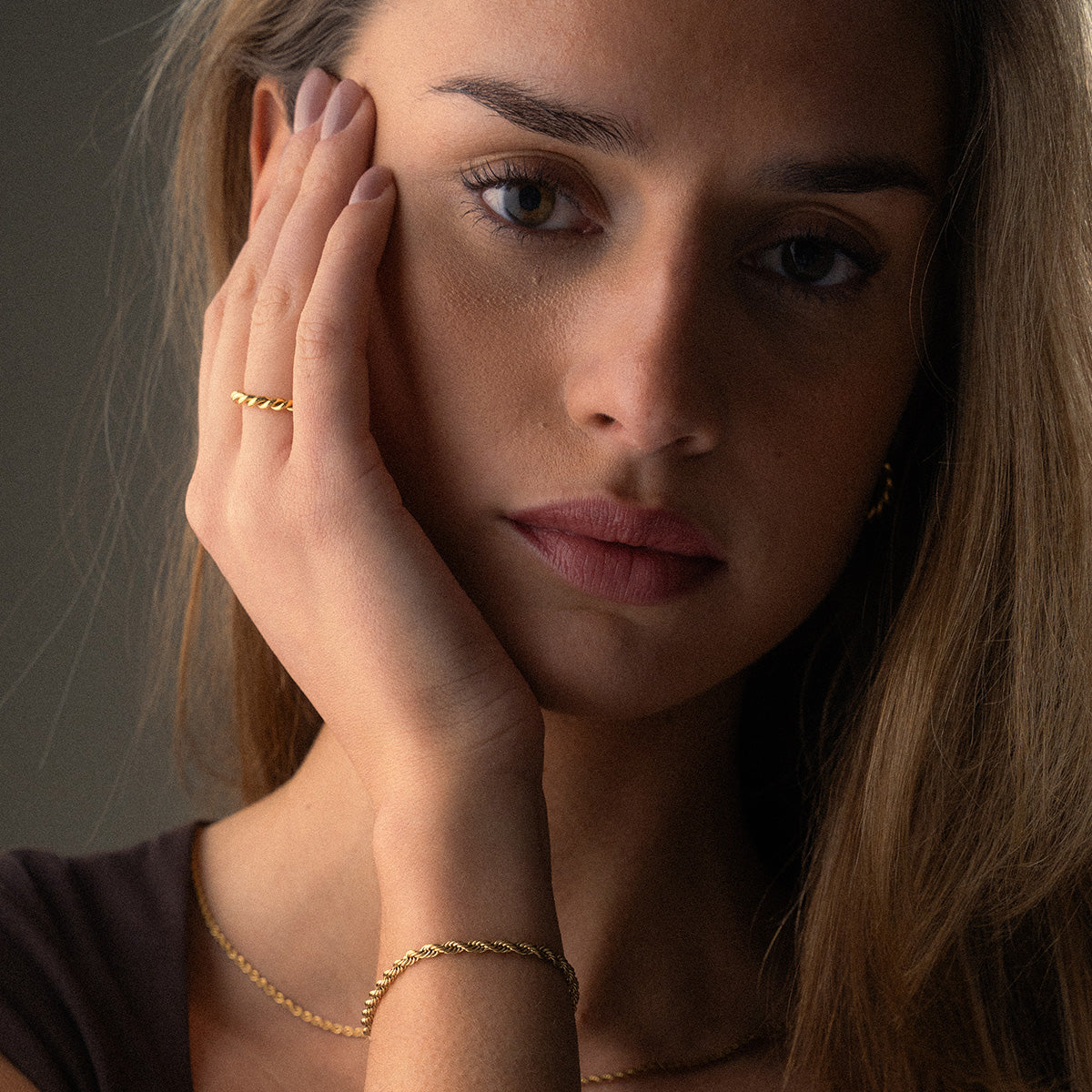 Twisted Rope Ring 18K Guldbelagt