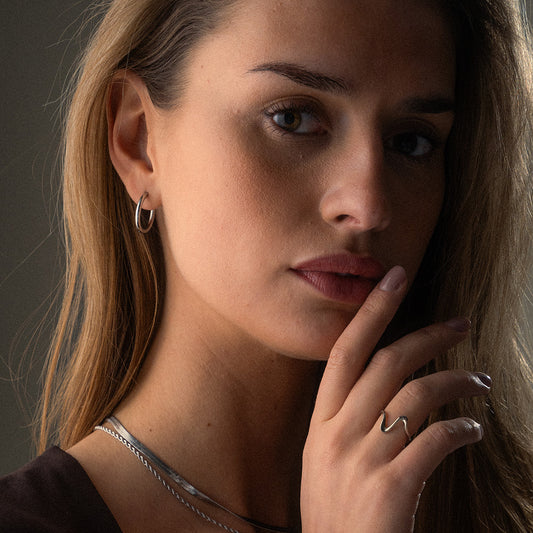 Basic Hoops Øreringe Sølvfarvet 17mm