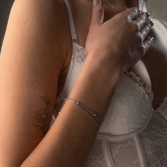 Snake Rope Armbånd Sølvfarvet