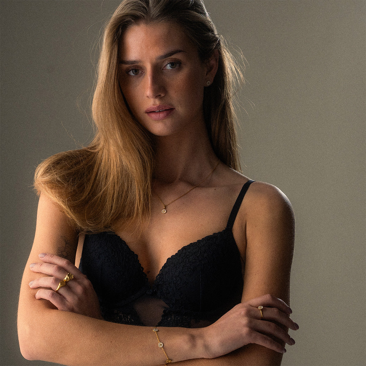 Marguerit Halskæde 18K Guldbelagt 8mm